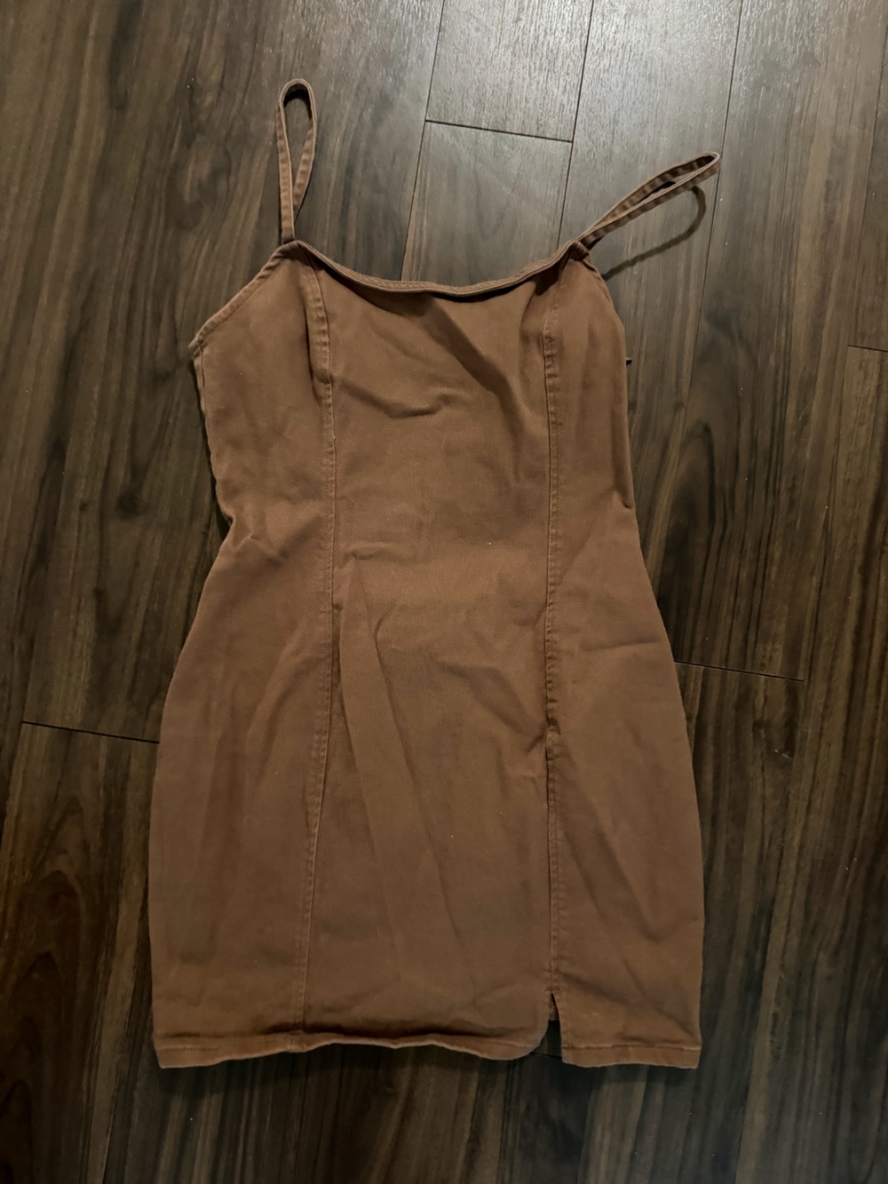 H&M Brown Spaghetti-Strap Mini Dress